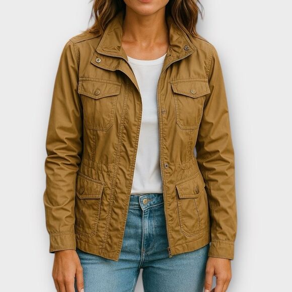 Jones New York Tan Lightweight Utility Jacket Size L - Picture 1 of 5